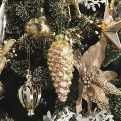 DEAR SANTA - Adorno Pino navidad dorado 17cm aos