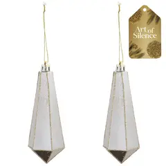 DEAR SANTA - Set 2 diamantes navidad largo 13 cm aos