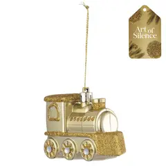 DEAR SANTA - Adorno tren navidad dorado 8 cm aos