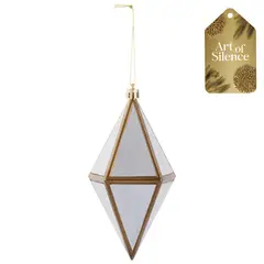 DEAR SANTA - Adorno navidad diamante plata 15 cm aos