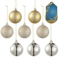 DEAR SANTA - Set 9 esferas navidad dorado 6 cm illusion