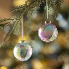 DEAR SANTA - Set 2 esferas navidad tornasol illusion