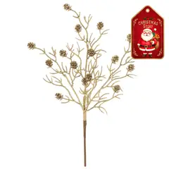 DEAR SANTA - Pick navidad dorado 40 cm xmas story