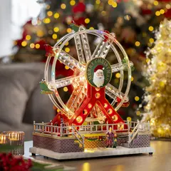 DEAR SANTA - Rueda fortuna navidad animada iluminada 31cm