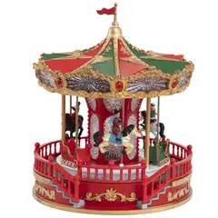DEAR SANTA - Carrusel navidad animado iluminado 28 cm