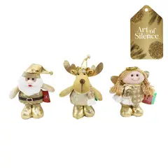 DEAR SANTA - Figura Santa/Oso/Reno Navidad 20 cm 1 Pieza Dorado Surtido