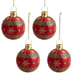DEAR SANTA - Esfera Navidad de Metal Rojo-Verde-Dorado 30 cm