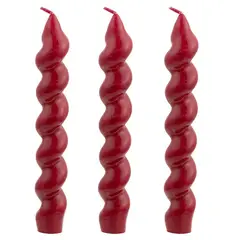 DEAR SANTA - Set 3 velas navidad vueltas rojo 19.5cm