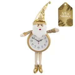 DEAR SANTA - Reloj pared navidad santa dorado 60cm aos