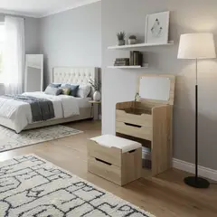 JUST HOME COLLECTION - Tocador 3 Cajón(es) Maria 60x81.7x40 cm Roble