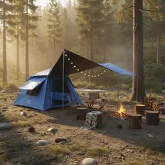 KLIMBER - Carpa Armado Automático Blackout 5 Personas Azul