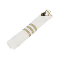 JUST HOME COLLECTION - Set 30 Cubiertos Dorados 10 Cucharas 10 Tenedores 10 Cuchillos y Servilletas