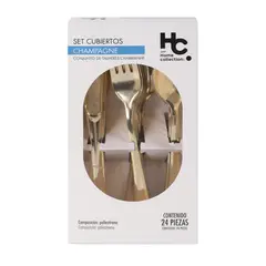 JUST HOME COLLECTION - Set 24 Cubiertos Champaña