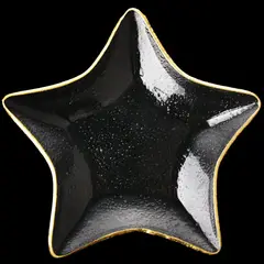 JUST HOME COLLECTION - Plato de Vidrio 20,5 cm Estrella ring dorado