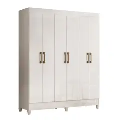 CASA BONITA - Clóset 6 Puerta(s) 1 Cajón(es) 3 Repisa(s) 147x182x47 cm Blanco