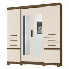 CASA BONITA - Clóset 6 Puerta(s) 4 Cajón(es) 9 Repisa(s) 195x212x47 cm Roble