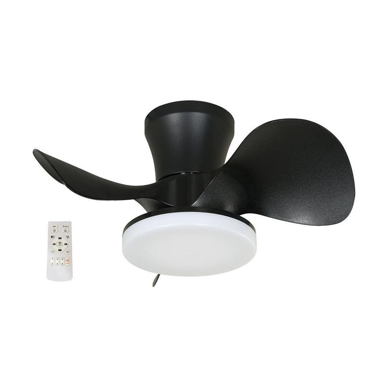 Ventilador de Techo Led Tom 3 aspas con control negro