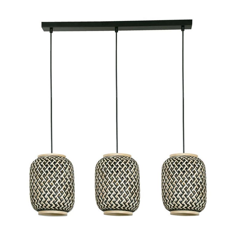 Lámpara Colgante Nala 3 luces Bambú Negro