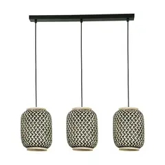 JUST HOME COLLECTION - Lámpara Colgante Nala 3 luces Bambú Negro