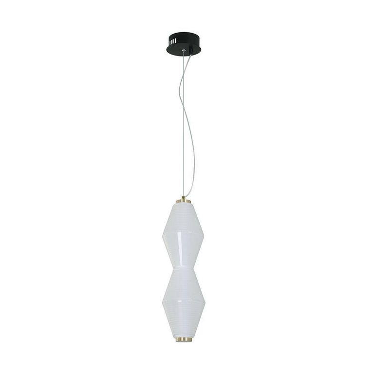 Lámpara Colgante Moderna 2 Luces Blanco Dorado Guille