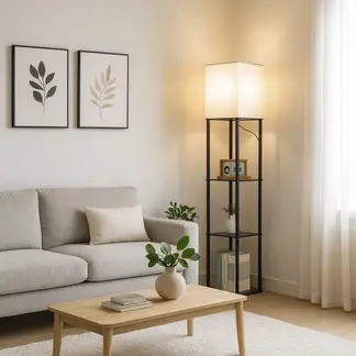 JUST HOME COLLECTION - Lampara de Pie Torva Repisas 160cm 3 Tonos de Luz