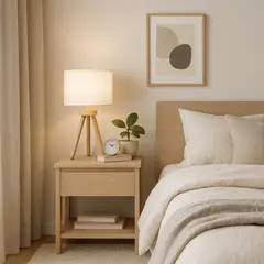 JUST HOME COLLECTION - Lampara Mesa Tripode Madera Balush 25x45 cm