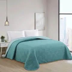 JUST HOME COLLECTION - Quilt 2 plazas Bicolor Verde