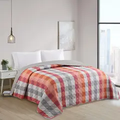 JUST HOME COLLECTION - Quilt 1.5 plazas Cuadros Coral