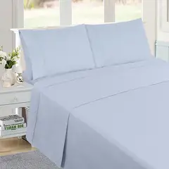 JUST HOME COLLECTION - Sabana Avance Queen 144 Hilos Celeste