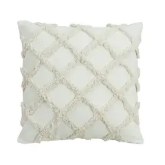 JUST HOME COLLECTION - Cojín Decorativo Boho Blanco 45x45