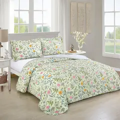 JUST HOME COLLECTION - Cubrecama Quilt Boho Floral Reversible