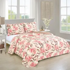 JUST HOME COLLECTION - Cubrecama Quilt Clasico Floral Reversible