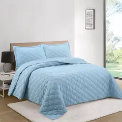 JUST HOME COLLECTION - Cubrecama Quilt Nórdico Celeste