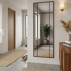 JUST HOME COLLECTION - Espejo Decorativo Grande Rectangular 80x190cm Ellioto Negro