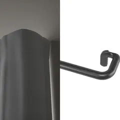UMBRA - Set Barra de Cortina Simple Extensible 1.9 cm 213 cm Fierro Negro