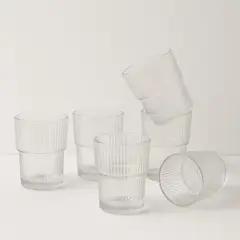 JUST HOME COLLECTION - Set 6 Vasos Alto de Vidrio 180 ml Transparente