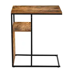 JUST HOME COLLECTION - Mesa lateral Multifunción Roma Roble, Negro 40x70x60 cm