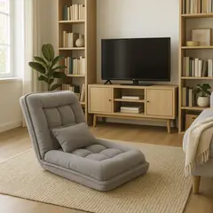 JUST HOME COLLECTION - Poltrona-Cama Posición Ajustable 95x20x190 cm Gris