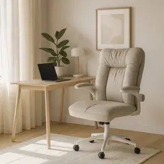 JUST HOME COLLECTION - Silla Escritorio Ejecutiva Denver Beige