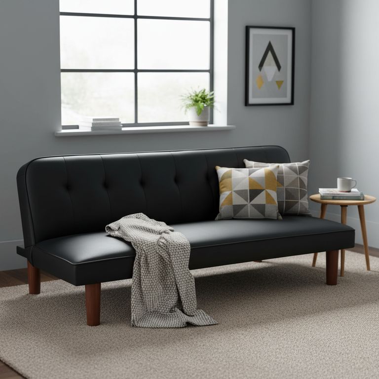 Futón Finley Negro 165.5x75x69 cm