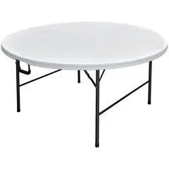 JUST HOME COLLECTION - Mesa Plegable Redonda Acero 160x74x160 cm Blanco