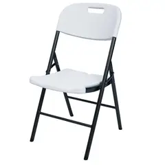 JUST HOME COLLECTION - Silla plegable para Terraza Plástico Blanco 87x53x46 cm