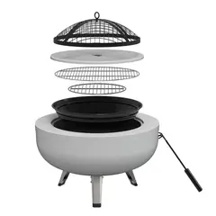 MR BEEF - Brasero Parrilla 3 en 1 Acero 64,5x64,5 cm