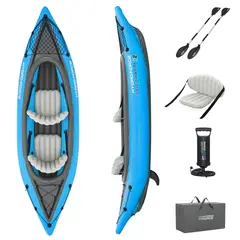 BESTWAY - Kayak Doble Inflable 2 Persona(s) 331x88 cm Azul/Gris