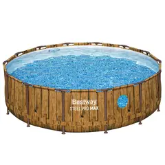 BESTWAY - Set Piscina Estructural 427x427x107 cm 13030 Litros Look Madera