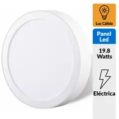 DAIRU - Panel Led Sobrepuesto Circular Blanco 18W Luz Cálida