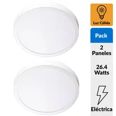 DAIRU - Set 2 paneles led sobrepuestos Plástico Blanco