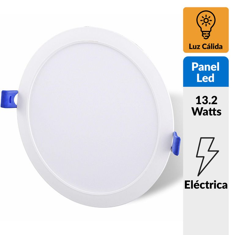 Panel Led Empotrado Circular Blanco 12W Luz Cálida