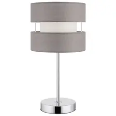 JUST HOME COLLECTION - Lámpara Mesa New Tela Gris 18x35 cm