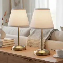 CASA BONITA - Pack 2 lámparas mesa New Lyon Blanco 18x33 cm